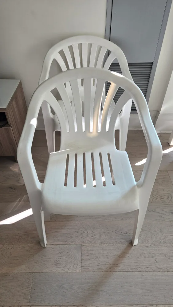 White Plastic Outdoor Chair thumbnail