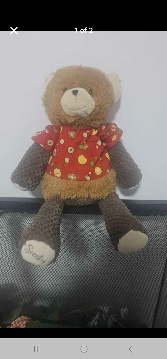 Scentsy Brown Plush Bear with Red Shirt thumbnail