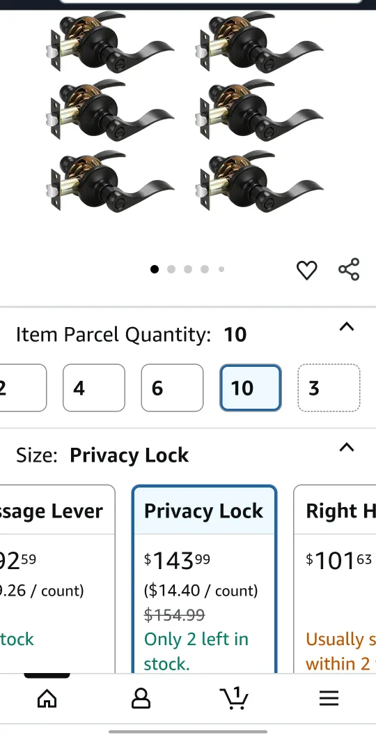 Privacy Lock Door Lever - Matte Black image indicator(3)