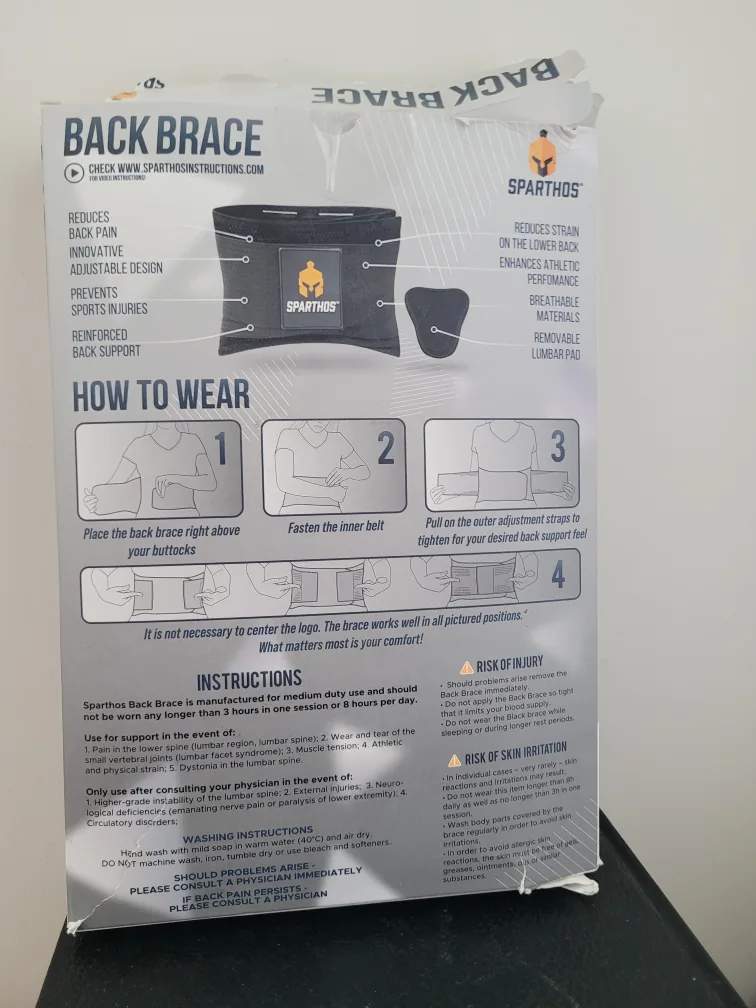 Sparthos Back Brace - Lower Back Support size small image indicator(2)