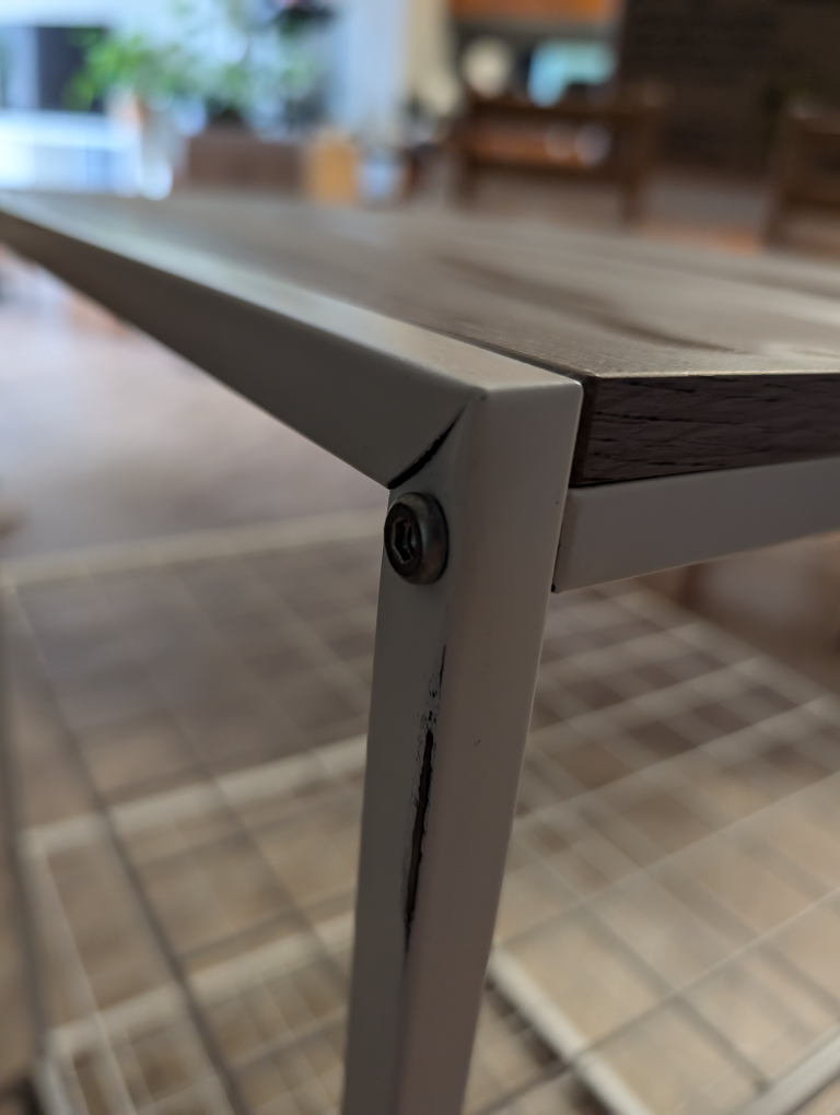 Side Table with White Metal Frame - photo 3