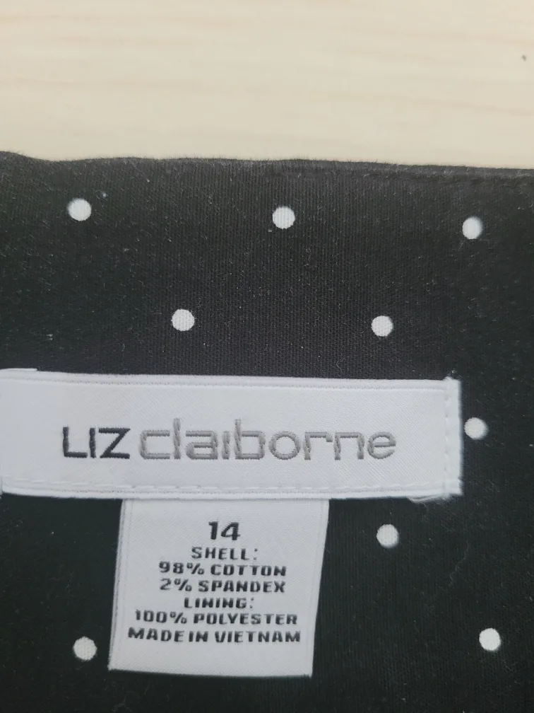 Liz Claiborne Black Polka Dot Skirt - Size 14 image indicator(3)