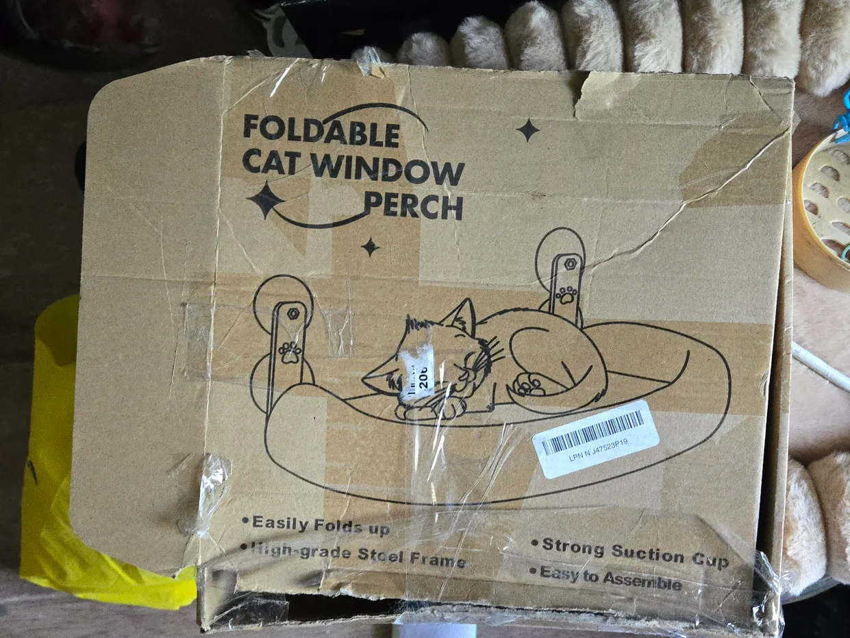 AMOSIJOY Cat Window Perch - Large Cushion Bed - White image indicator(2)