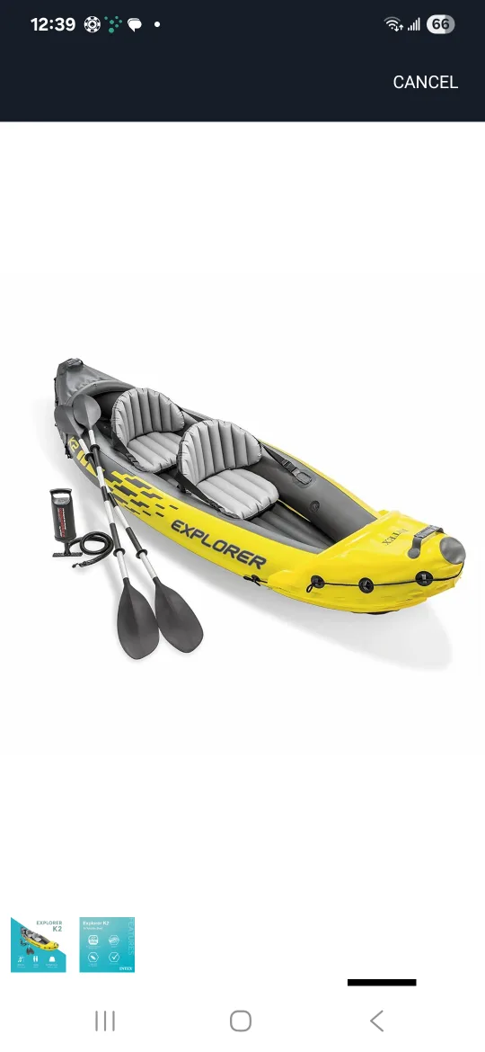 Intex Explorer K2 Inflatable Kayak - 2 Person thumbnail