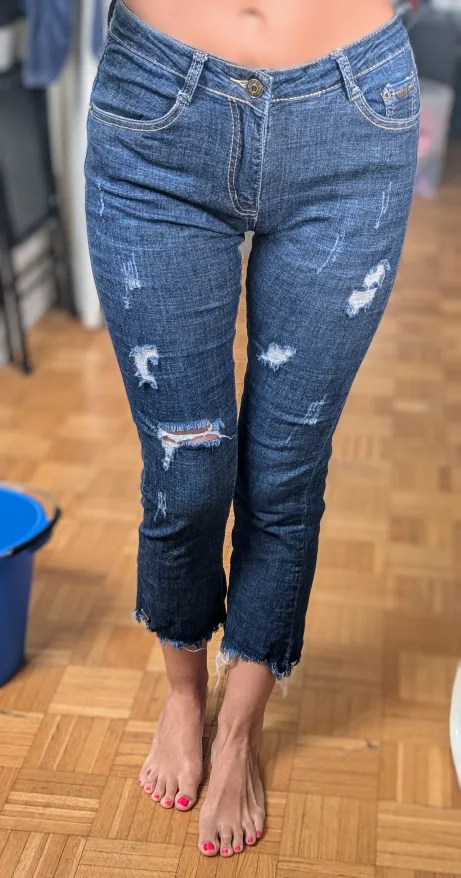 Two Pairs of Distressed Denim Jeans both $5 image indicator(5)