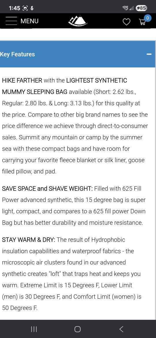 Hyke & Byke Katadhin -9°C Sleeping Bag - photo 3