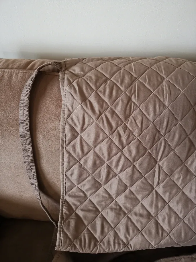 Quilted Sofa one seat  Cover - Brown image indicator(2)