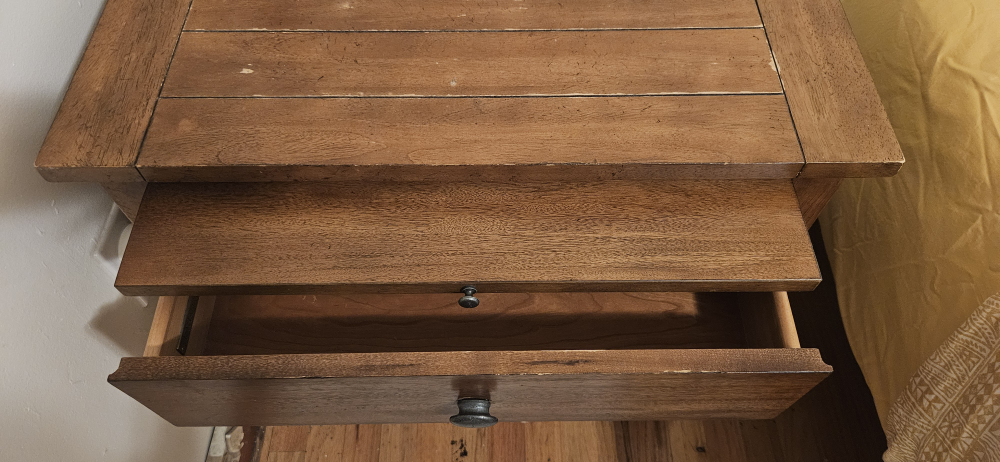 Wood Nightstand with Drawer - photo 3