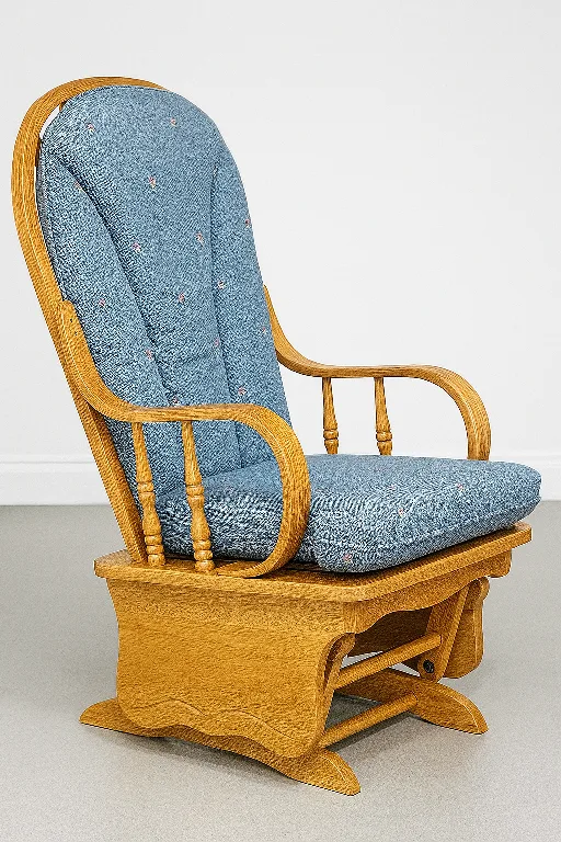 Glider Rocking Chair - Blue Fabric thumbnail