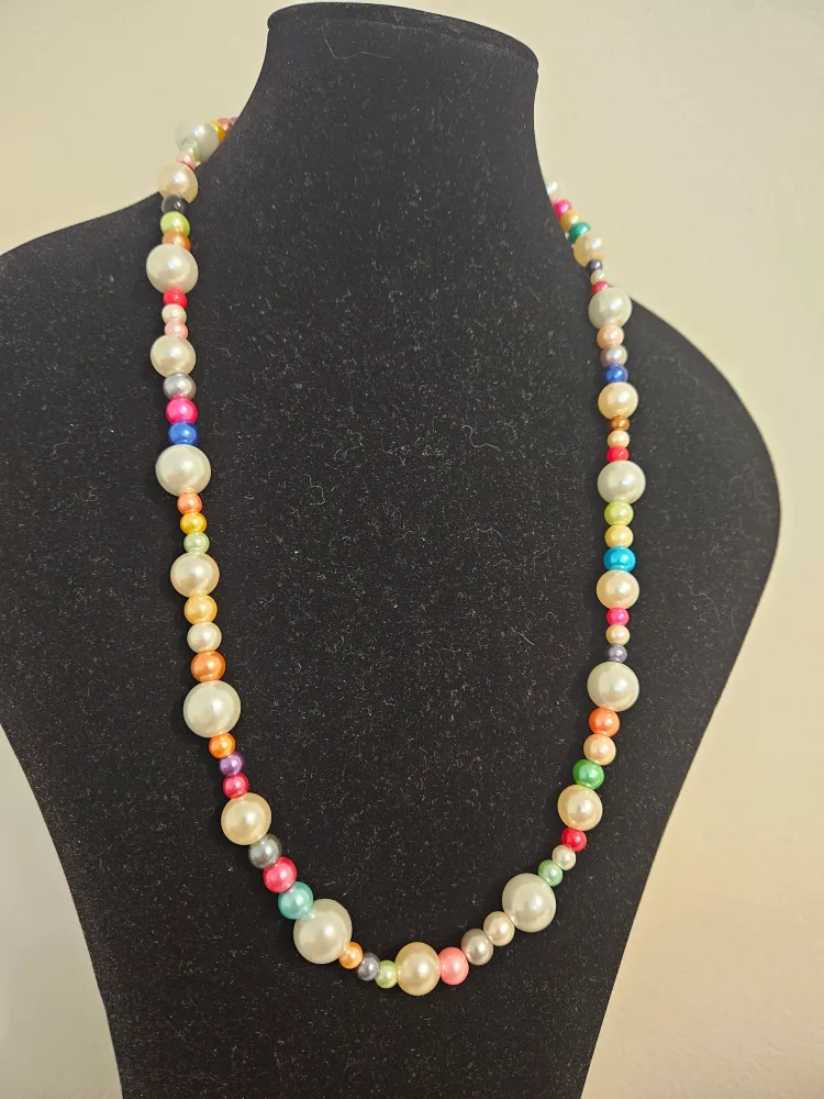 Pearl & Colourful Beaded Necklace thumbnail