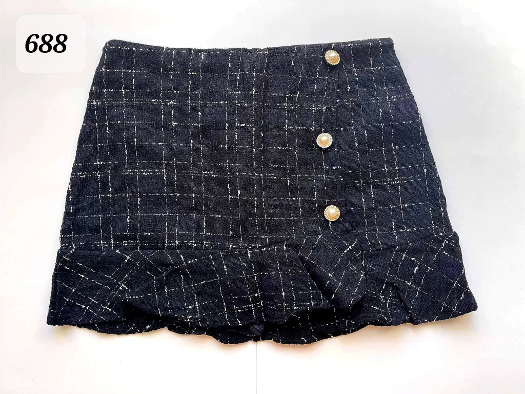 Tweed Mini Skirt - Black & White thumbnail