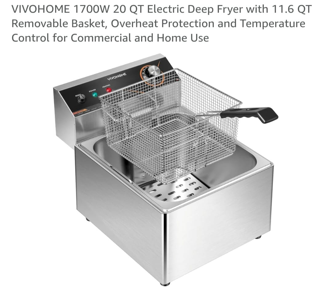 VIVOHOME 20 QT Electric Deep Fryer