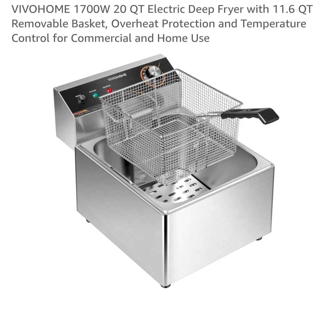 VIVOHOME 20 QT Electric Deep Fryer thumbnail