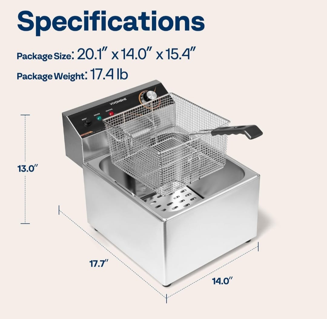 VIVOHOME 20 QT Electric Deep Fryer - photo 5