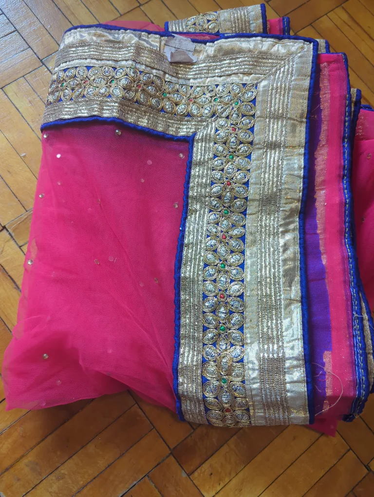 Orange Embroidered Indian Lengha image indicator(7)