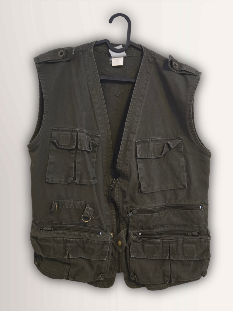 R&R Olive Green Cotton Vest, Size M