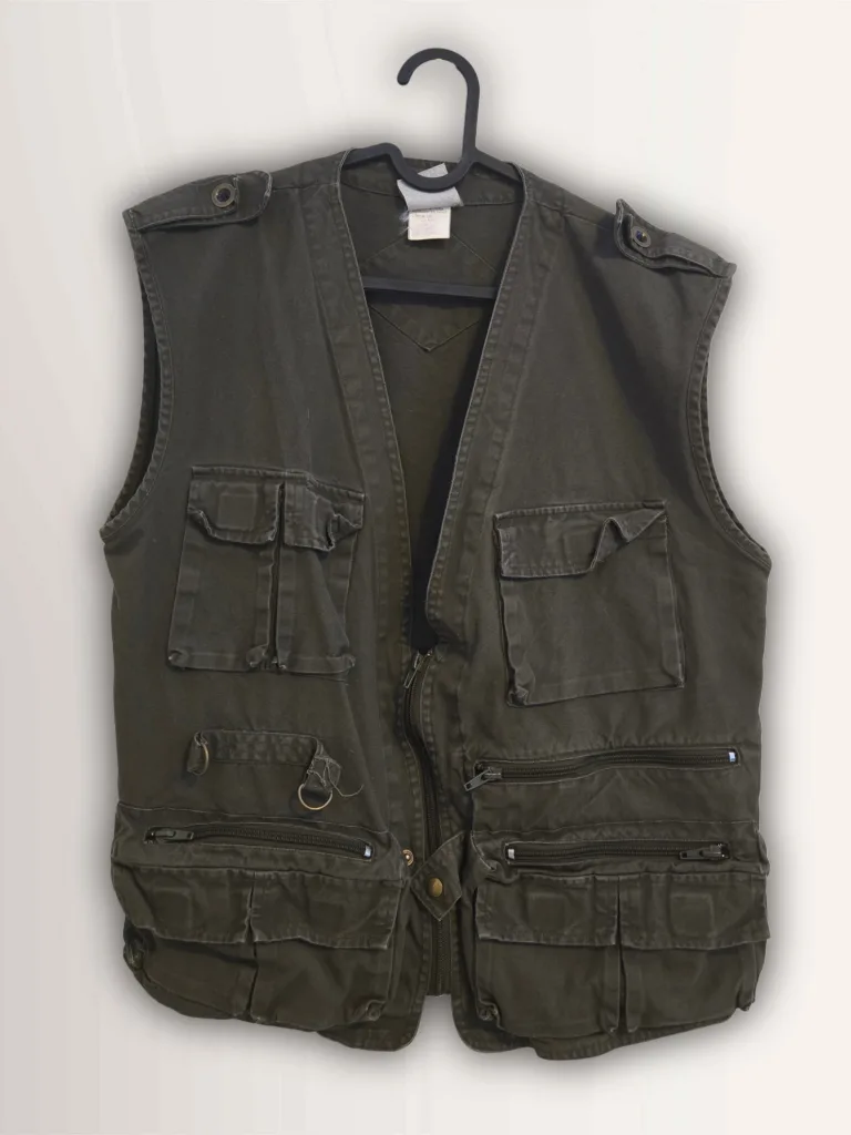 R&R Olive Green Cotton Vest, Size M thumbnail