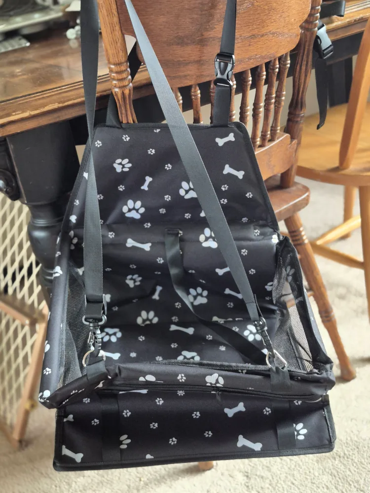 Dog Car Seat Carrier with Paw Print Design thumbnail