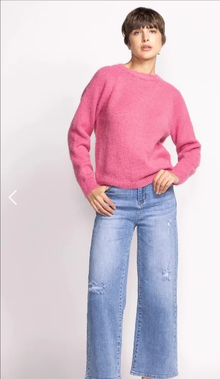 Pink Martini Wide Leg Jeans, Light Blue Denim thumbnail
