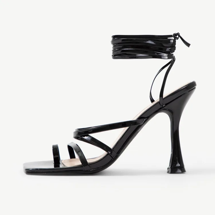 RAID Black Strappy Heels thumbnail
