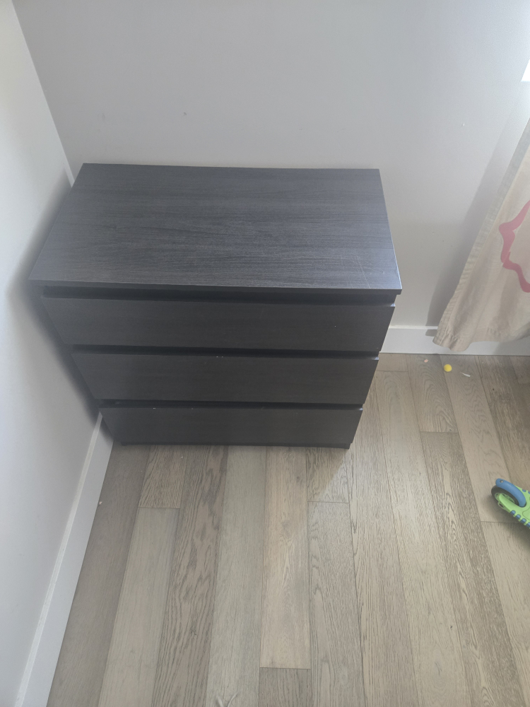 IKEA Malm 3-Drawer Chest - Dark Brown
