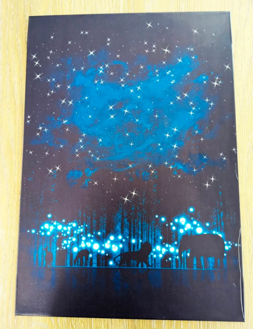 Metal Magnetic Displate Artwork with Night Sky and Animals thumbnail