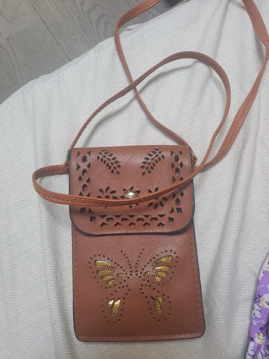 Brown Butterfly Design Crossbody Phone Bag🇨🇦 thumbnail