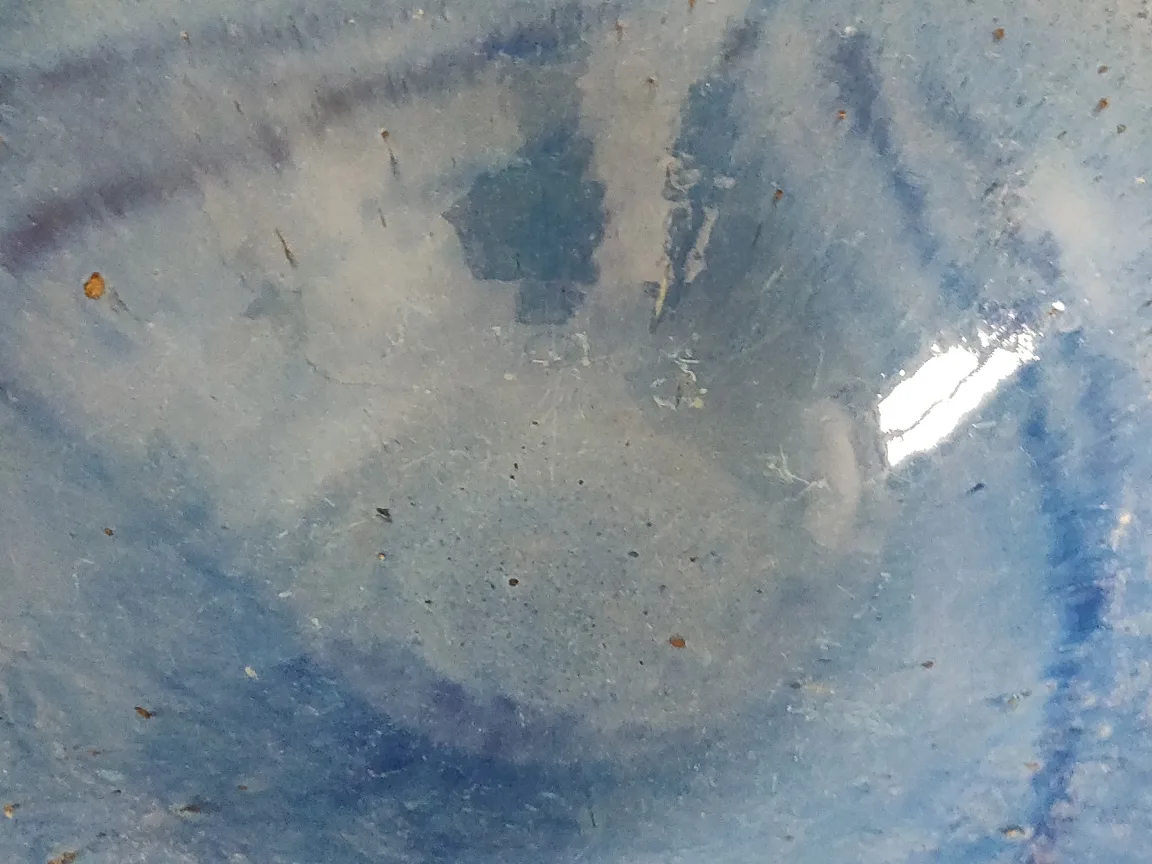 Large Decorative Glazed Pottery Fruit Bowl / Centerpiece Decor image indicator(10)