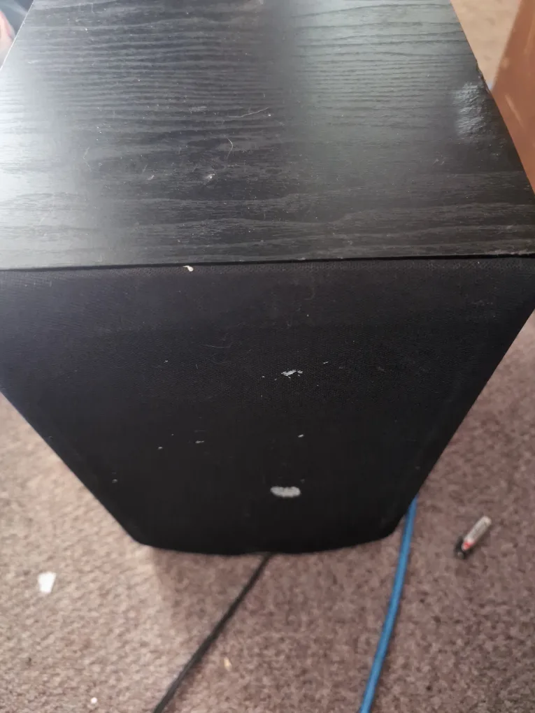 Wooden Storage Cube stereo speaker that works thumbnail