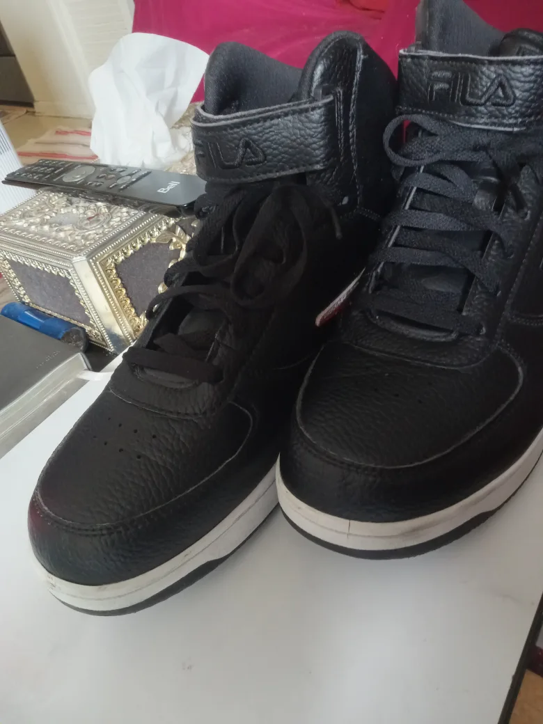 Fila Black Leather High-Top Sneakers thumbnail