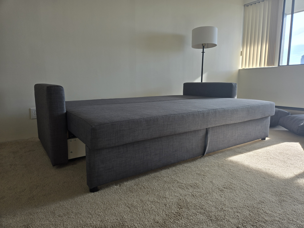 Grey Sofa Bed with Storage - photo 2