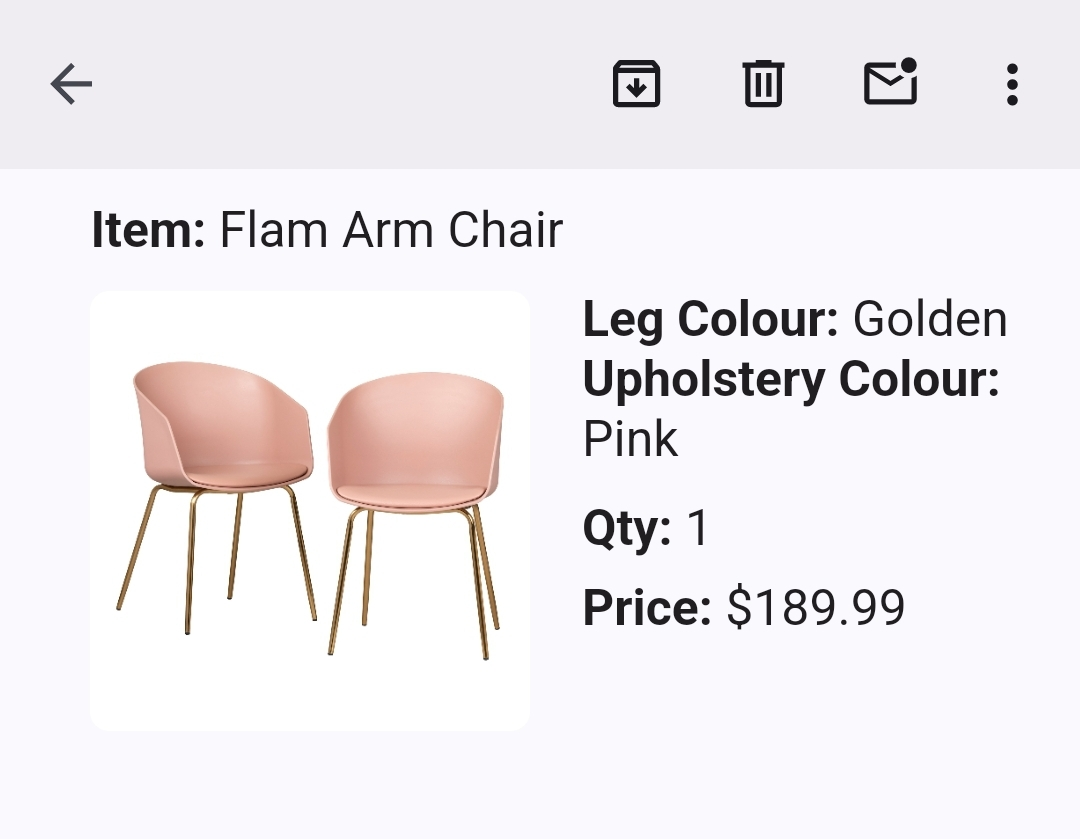 Flam Arm Chair - Pink with Golden Legs - photo 5