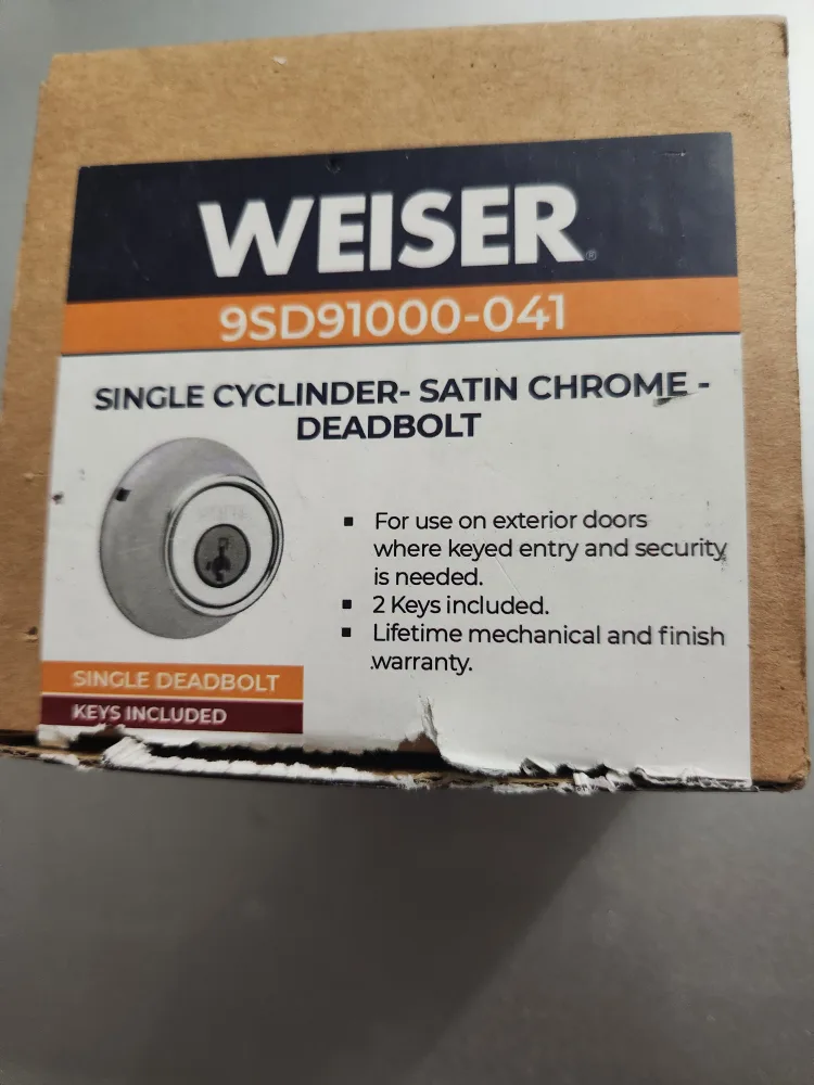 Weiser 9SD91000-041 Satin Chrome Deadbolt - New thumbnail
