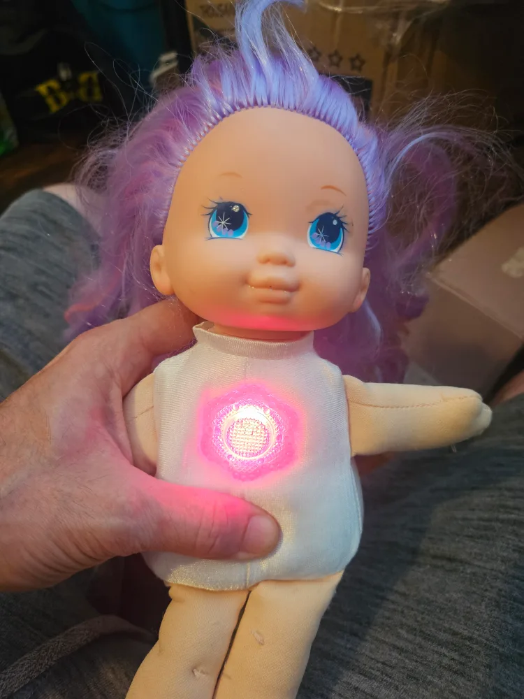 Vintage 1992 PJ Sparkles Purple Light Up Soft Plush Doll image indicator(8)