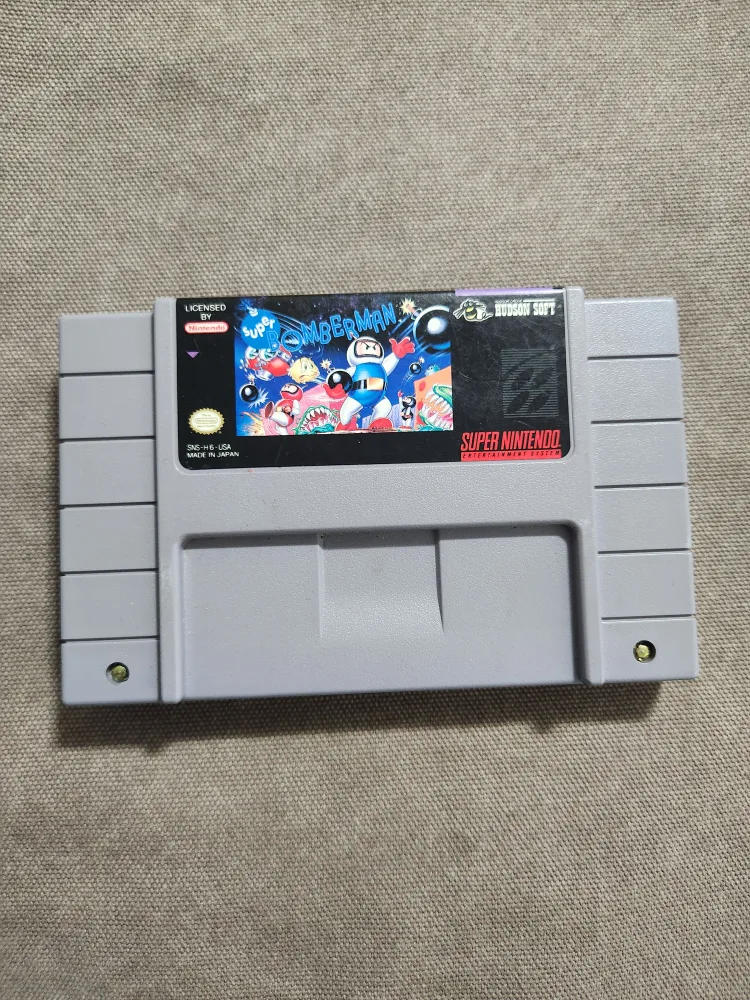 Super Nintendo Bomberman Game Cartridge thumbnail