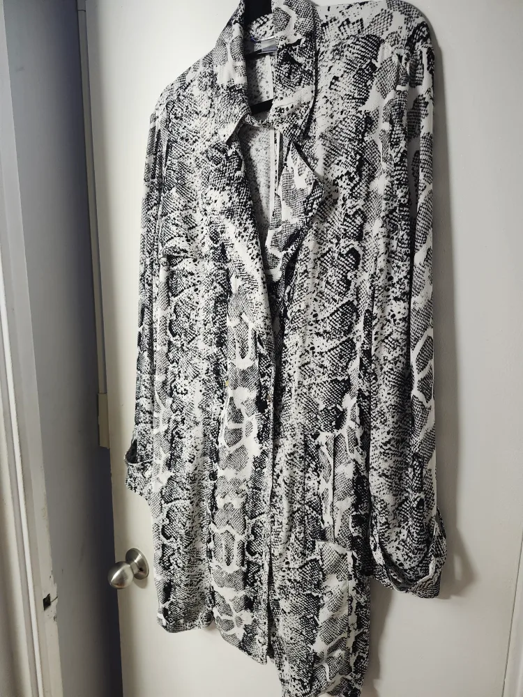 Snakeskin Print Shirt Dress thumbnail