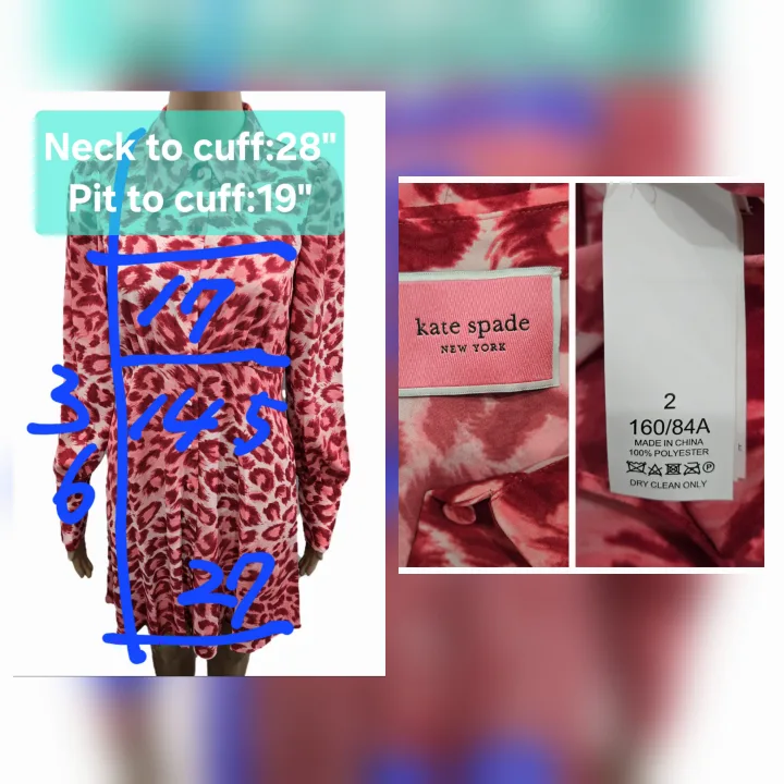 Kate Spade Panthera Shirt Dress Size 2 image indicator(2)