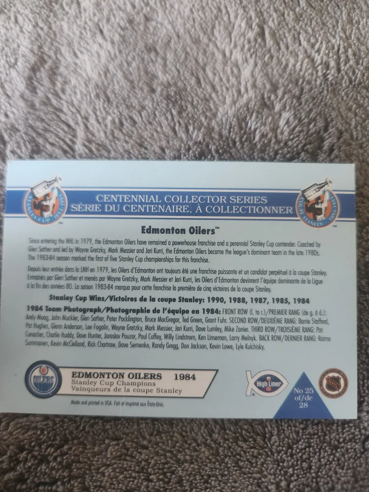 Edmonton Oilers 1984 Stanley Cup Photo image indicator(2)