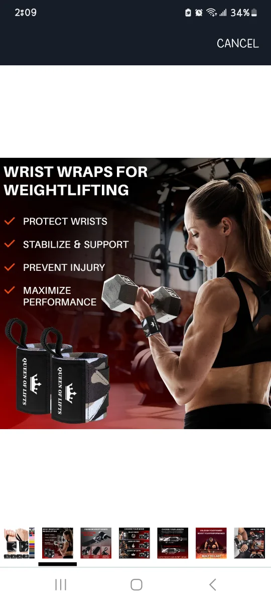 New TECEUM 12" Black Camo Wrist Wraps image indicator(5)