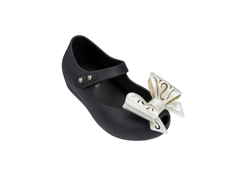 New  Mini Melissa Black Bow Flats - Size 10 US