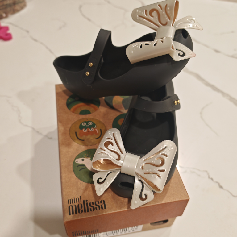 New  Mini Melissa Black Bow Flats - Size 10 US - photo 4