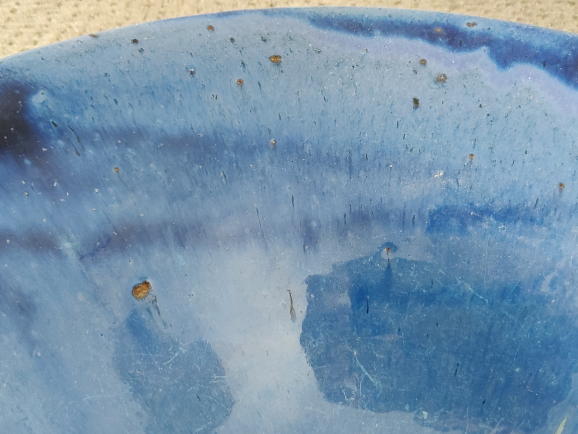 Large Decorative Glazed Pottery Fruit Bowl / Centerpiece Decor - photo 3