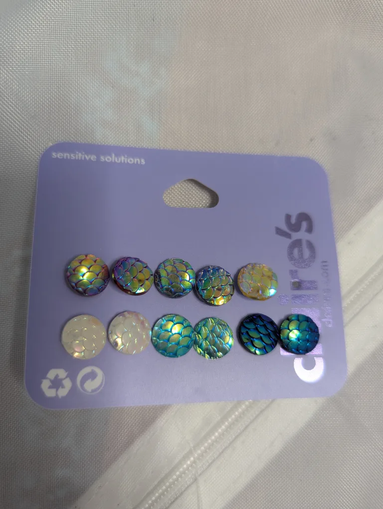 Claire's Stud Earrings - 10 pack (9 one missing) thumbnail