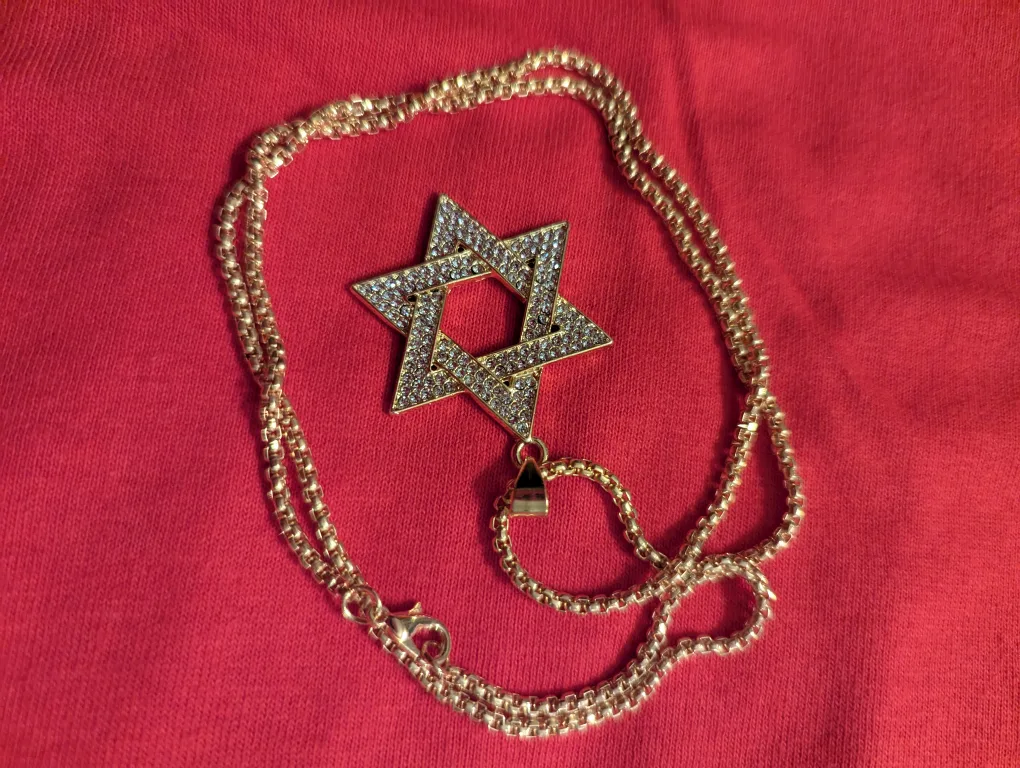 Gold plated Star of David Pendant Necklace, downtown location image indicator(6)