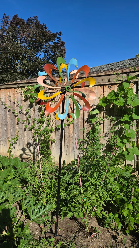2 Colorful Metal Garden Wind Spinner thumbnail