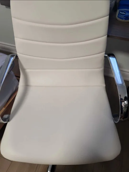 White Office Chair with Chrome Accents thumbnail