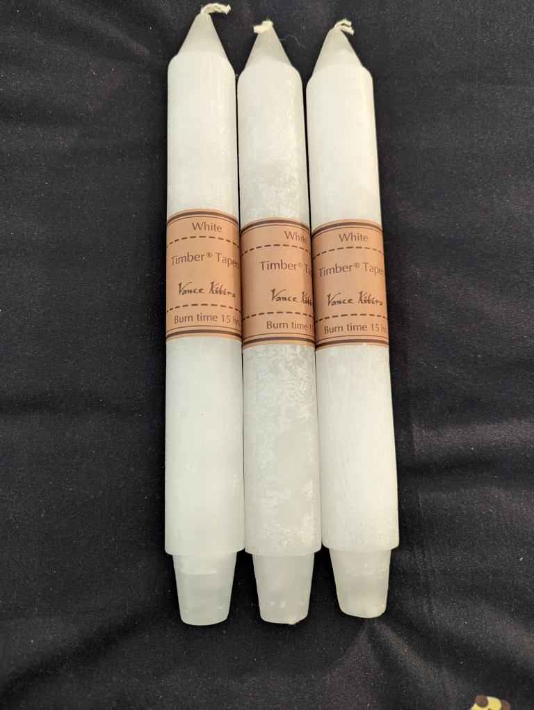 Vance Kitira Timber Tapers White Candles