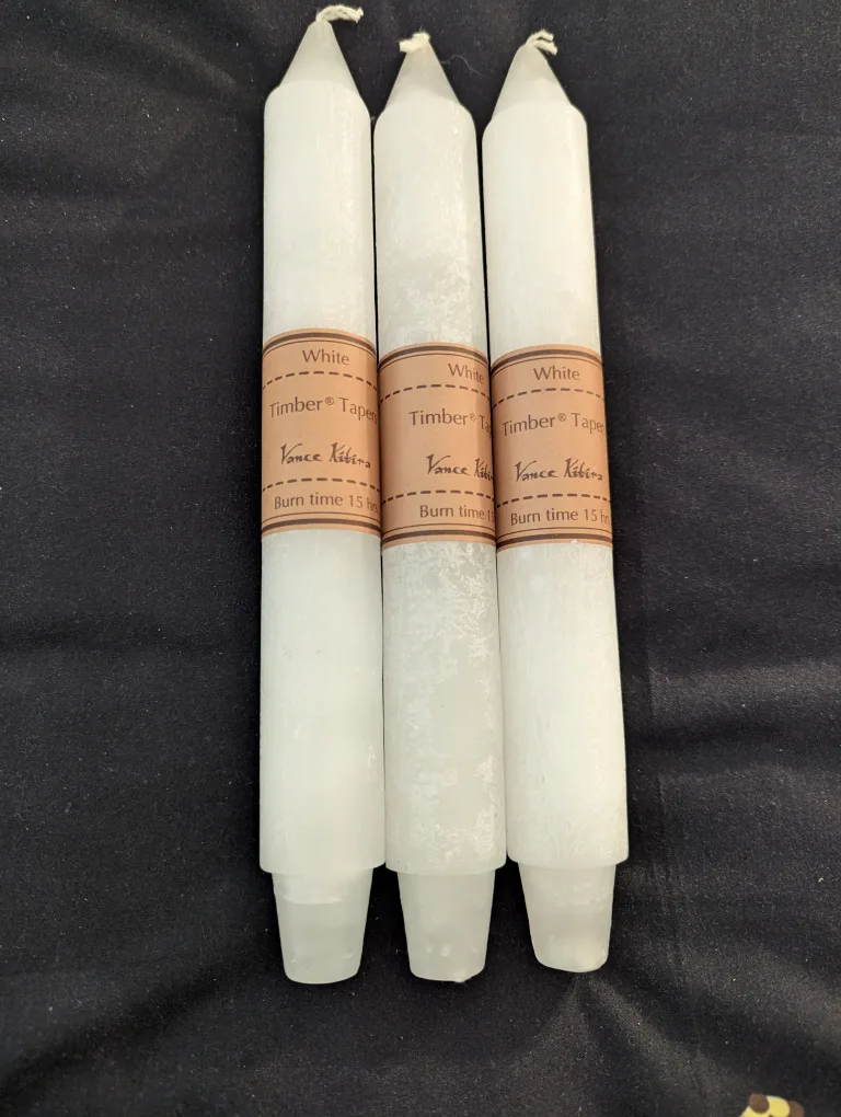 Vance Kitira Timber Tapers White Candles thumbnail