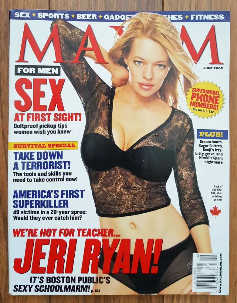 Maxim Magazine - June 2002 - Jeri Ryan Cover - VG CONDITION thumbnail