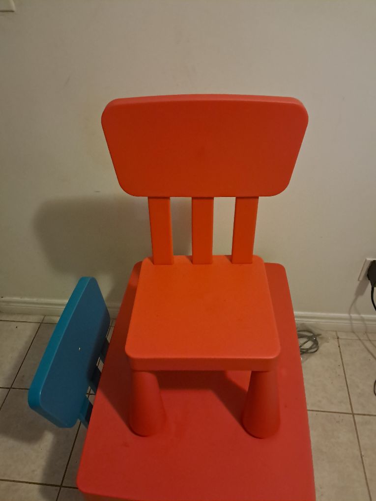 Kids Table and Chair Set - Red and Blue